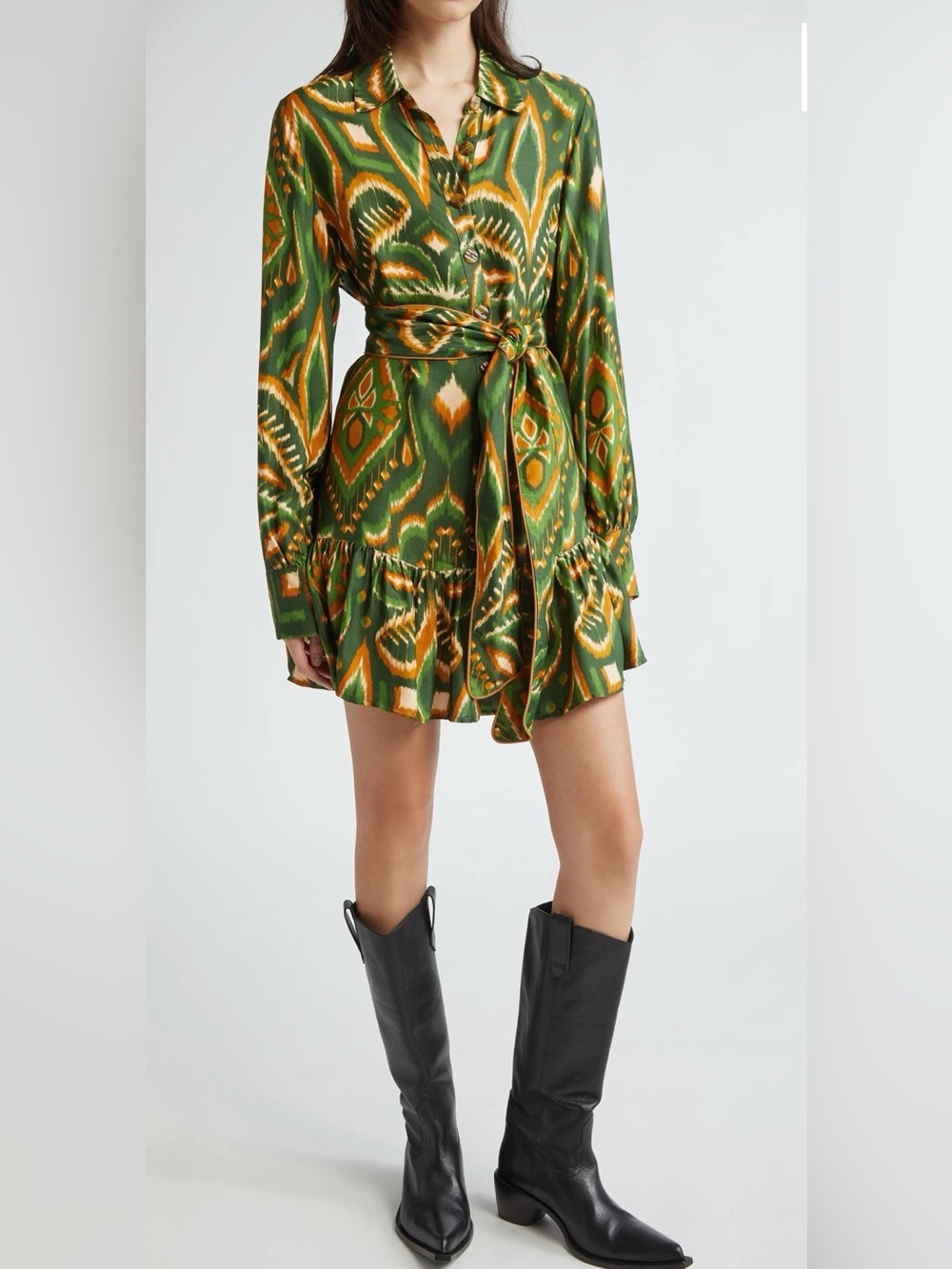 FARM Rio Pineapple Ikat Long Sleeve Shirtdress!